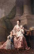 Allan Ramsay Charlotte of Mecklenburg-Strelitz with two of her children oil painting artist